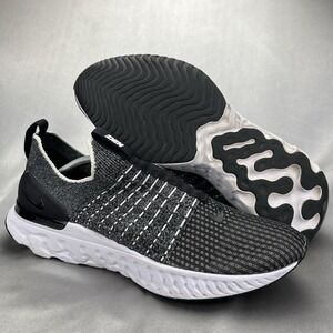 Nike React Phantom Run Flyknit 2 Men's 12.5 Running Shoes Black Oreo Sneakers